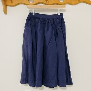 Not Perfect Linen City Skirt in Eggplant